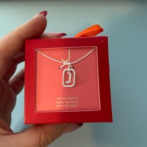 Cubic zirconia initial top pendent necklace